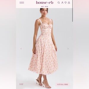 HOUSE OF CB Rosalee Peach Poppy Dress XS